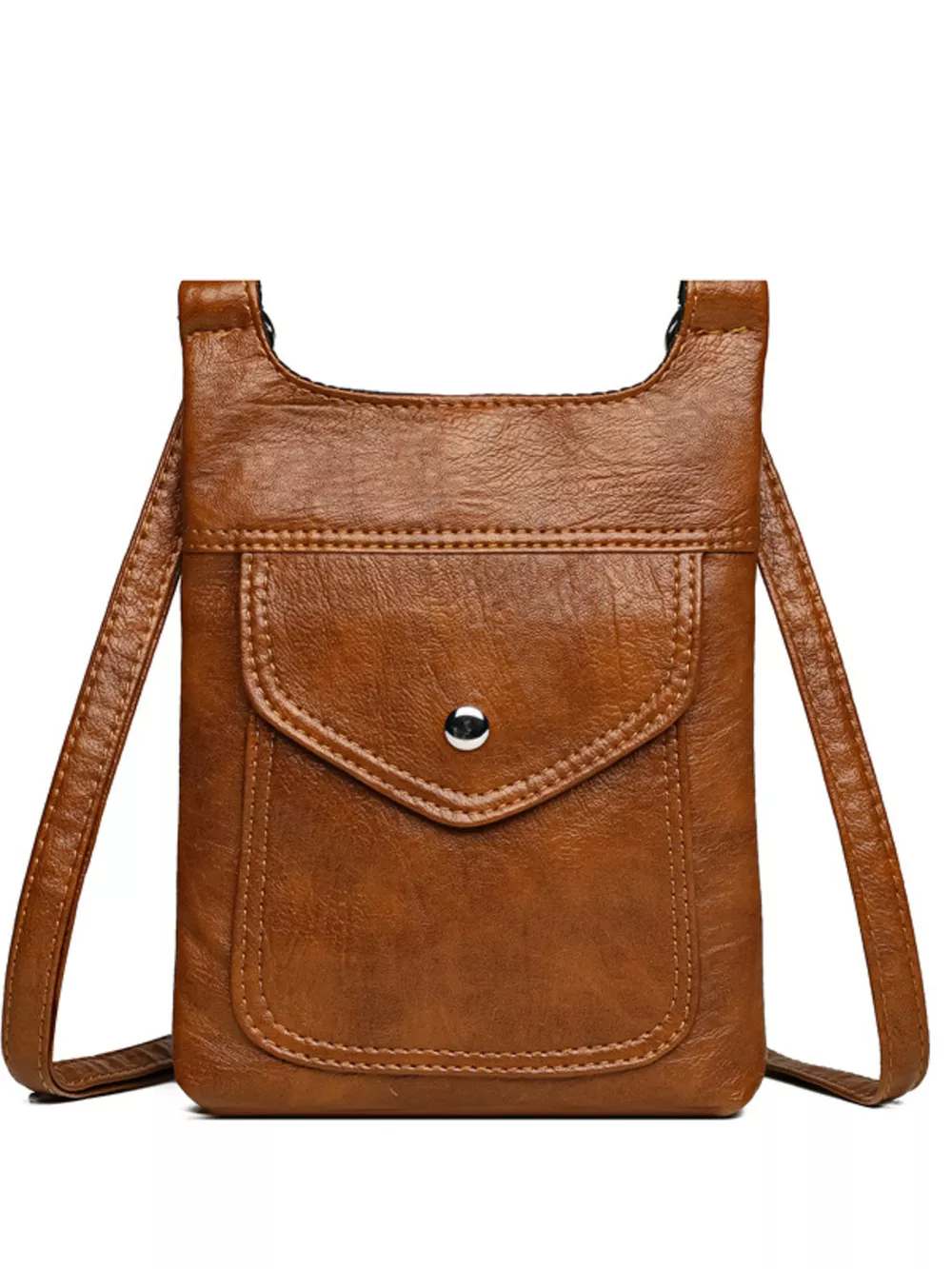 Adjustable Strap Leather Crossbody Bag, image 7