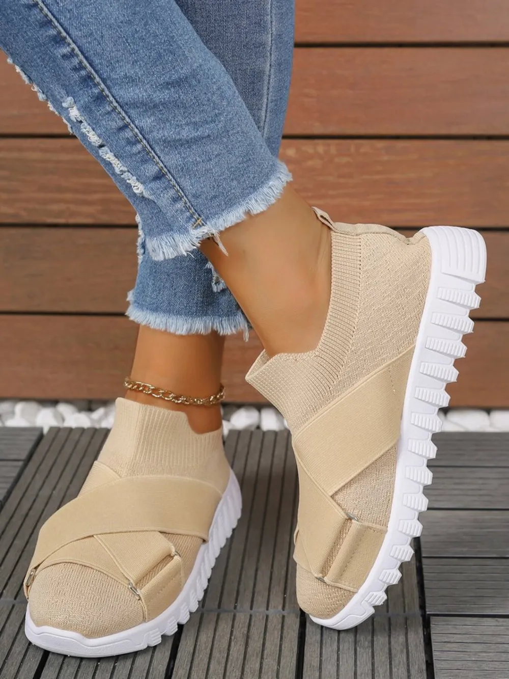 Crossover Strap Mesh Slip-Ons, image 5