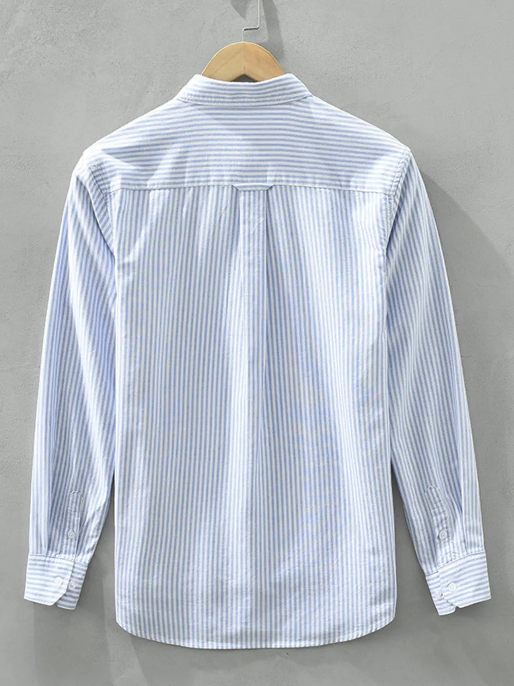 Men's Plus Size Striped Button Up Long Sleeve Shirt, image 3