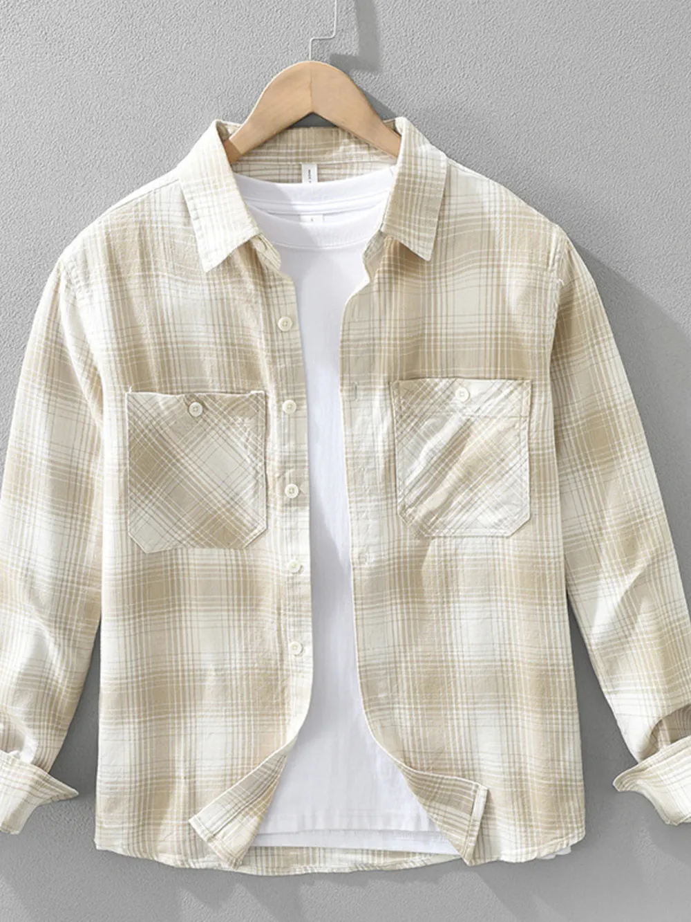 Men's Plus Size Plaid Flannel Shirt with Chest Pockets, image 2