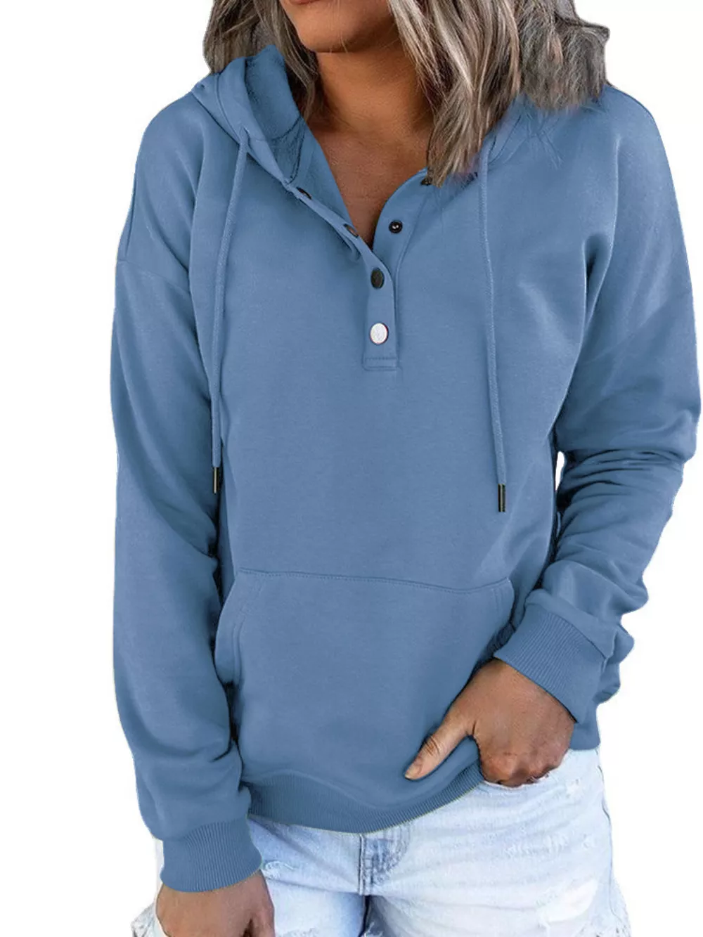 Full Size Kangaroo Pocket Drawstring Long Sleeve Hoodie Plus Size, image 15