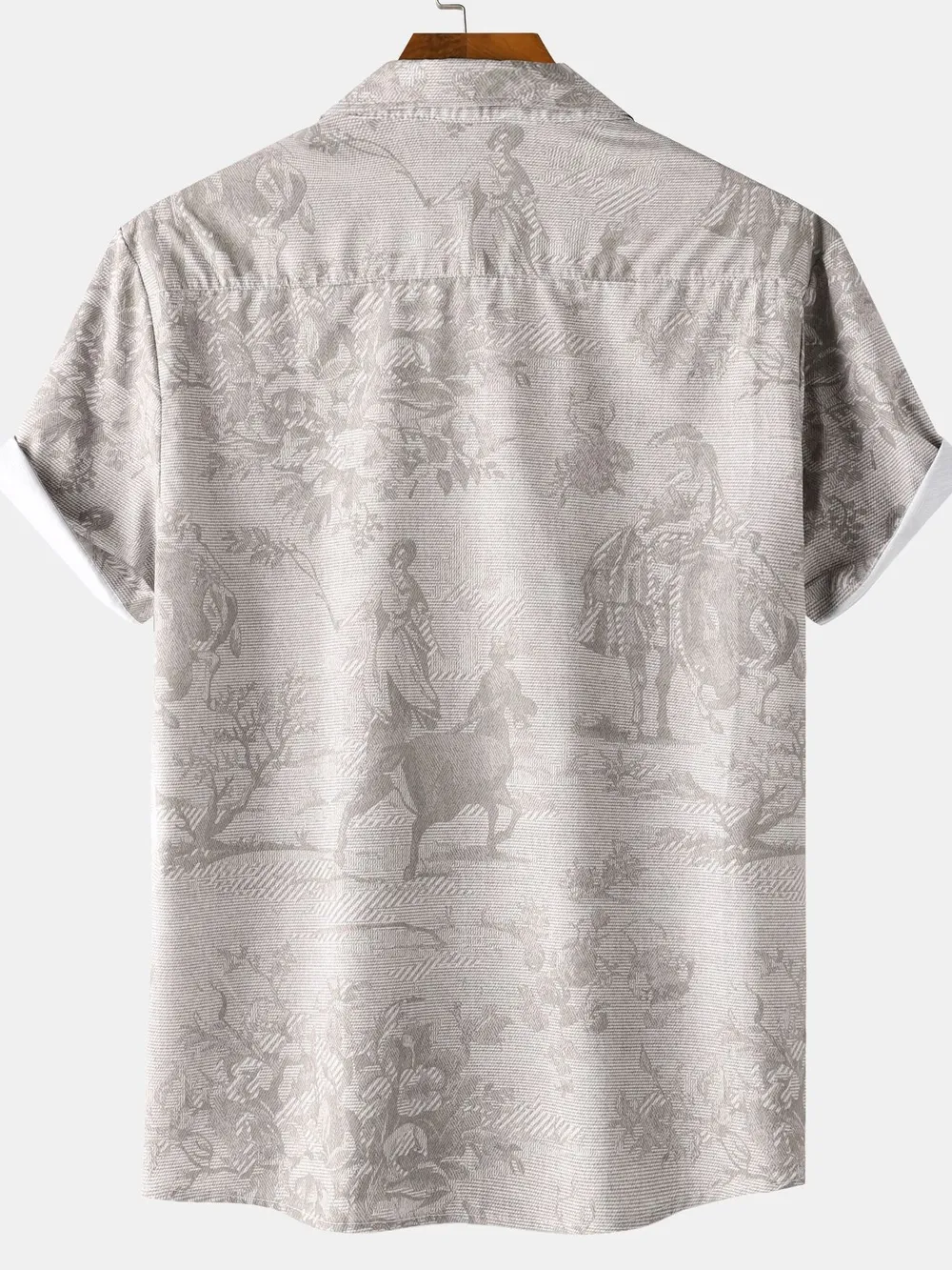 Men's Vintage Print Short Sleeve Casual Shirt, image 2