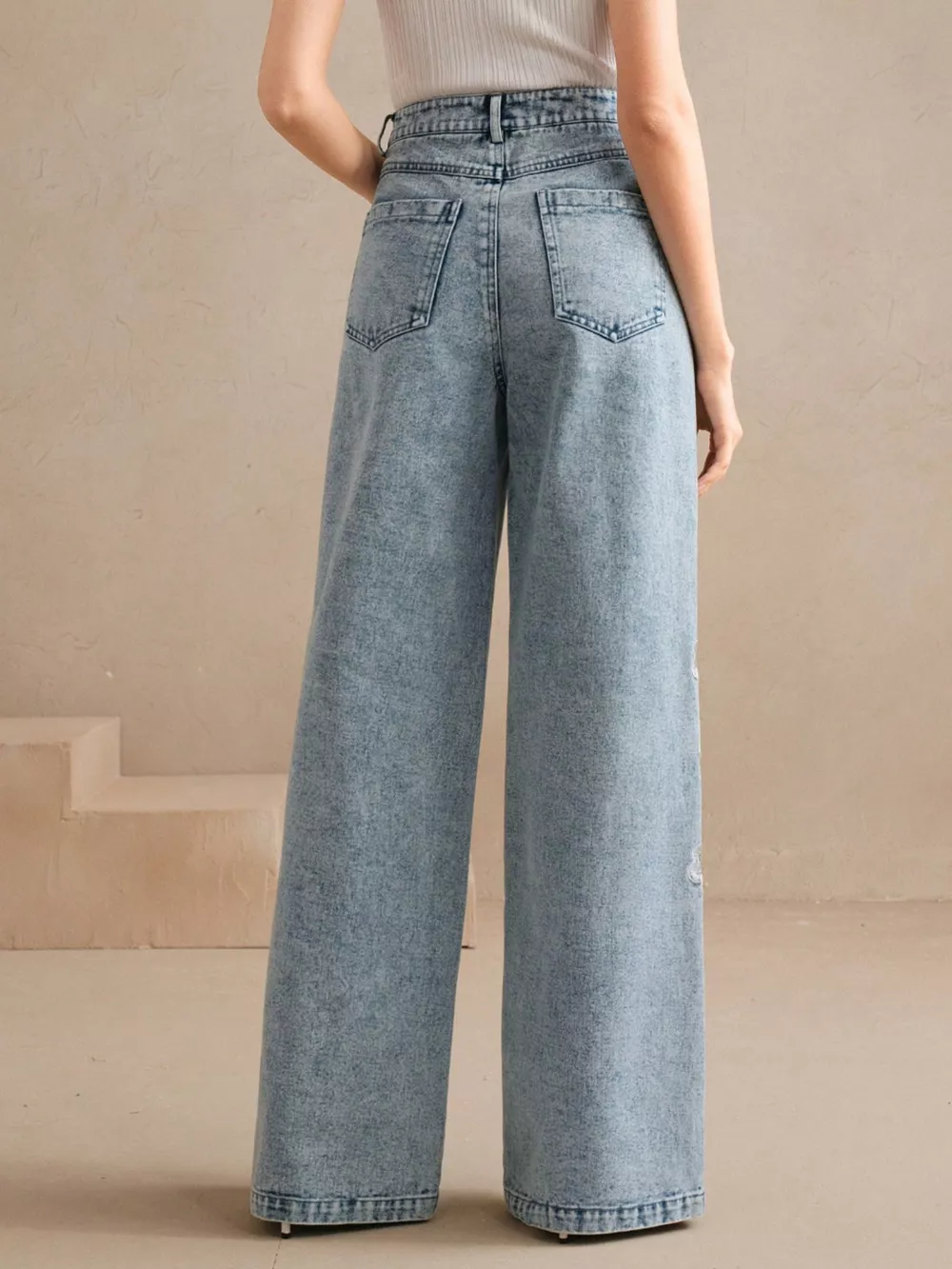 Embroidered Wide-Leg Jeans, image 3