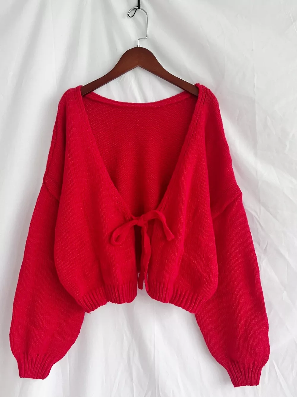 Chunky Knit Tie-Front Cardigan, image 9