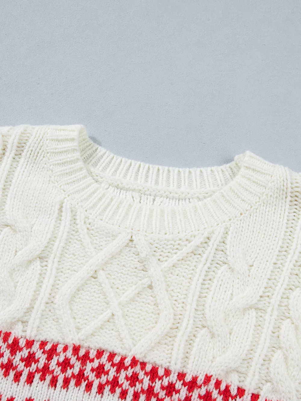 Reindeer Pattern Cable Knit Christmas Fashion Sweater, image 7