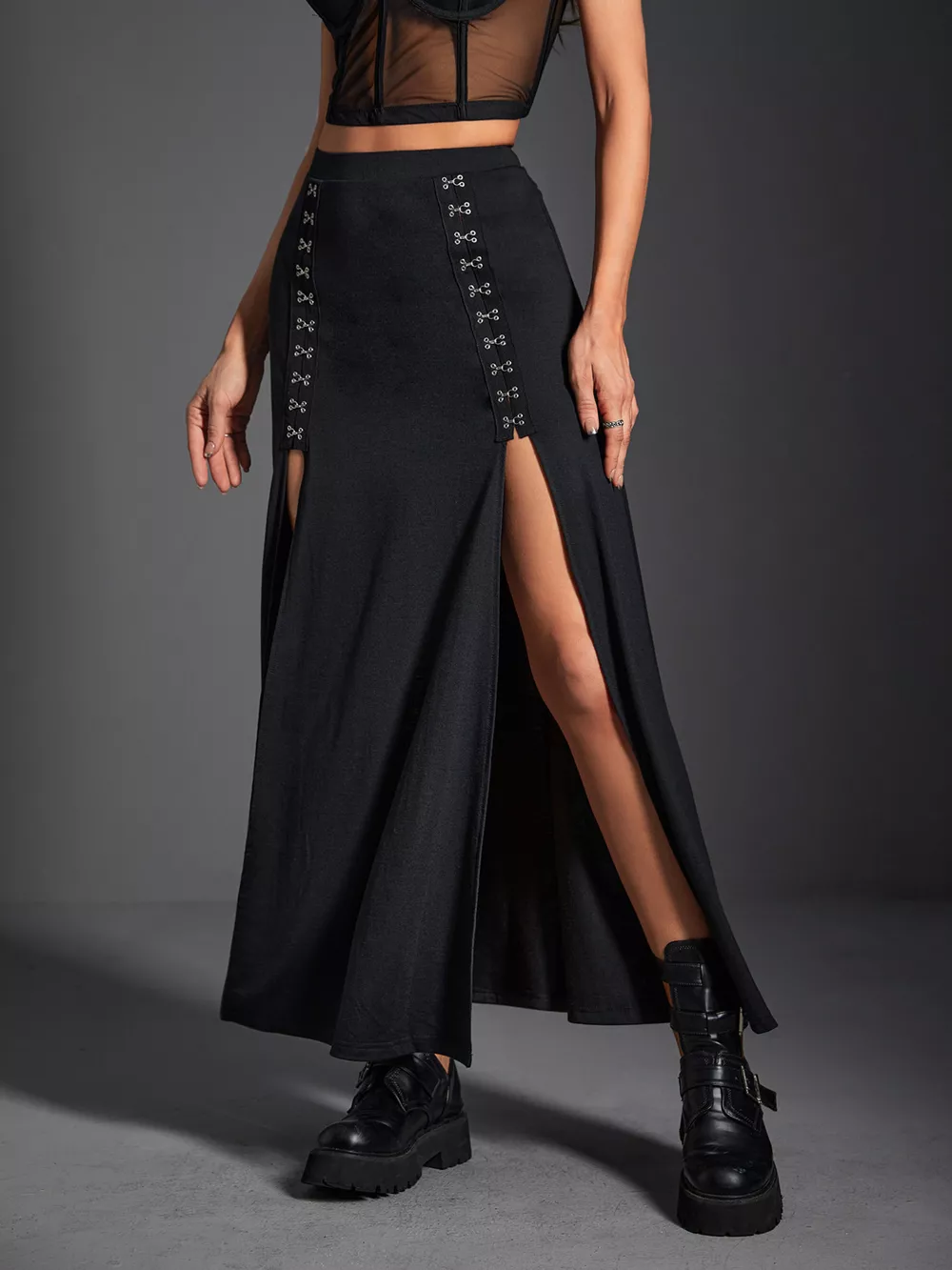 High Waist Slit Skirt
