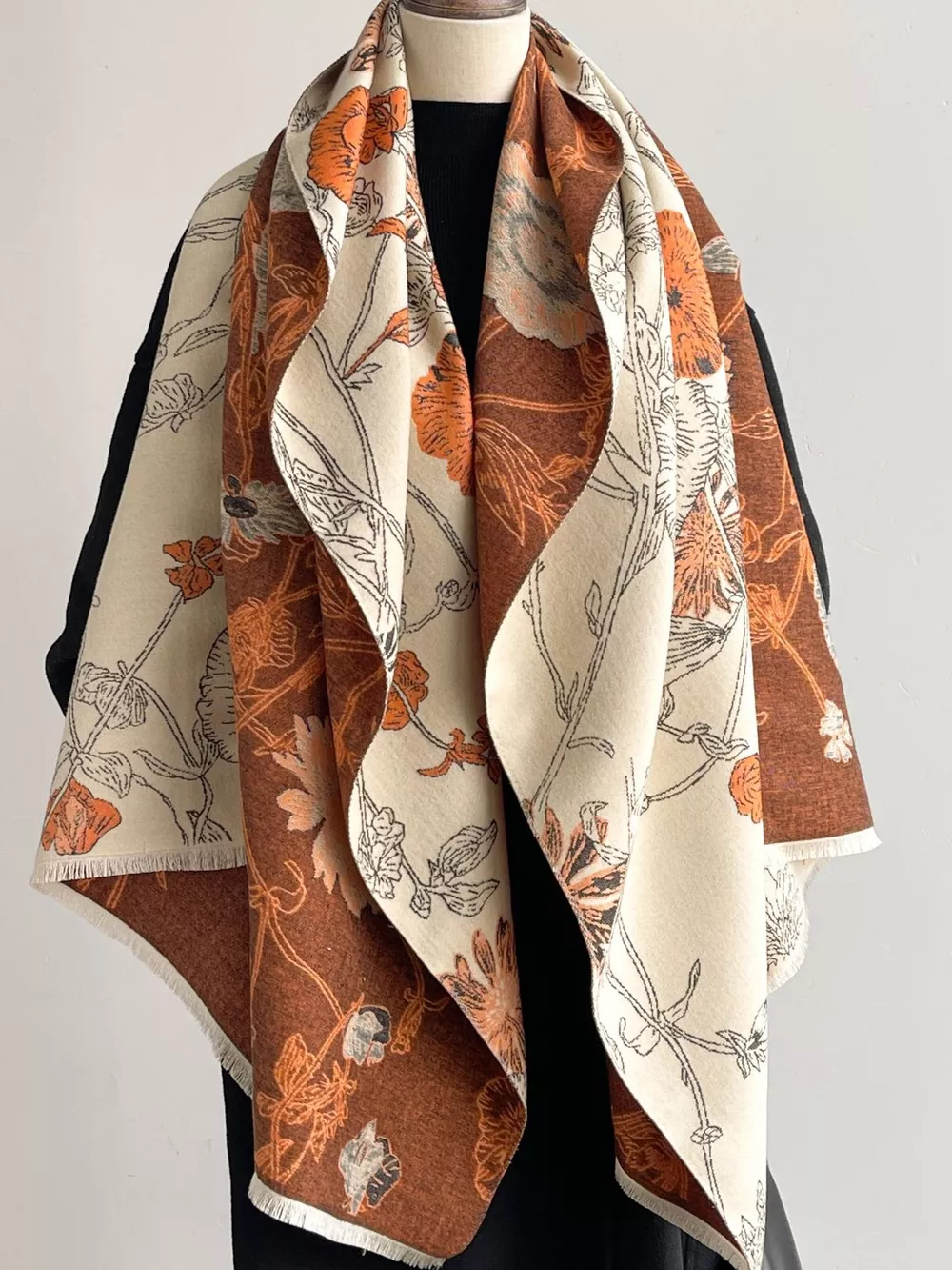 Floral Print Reversible Scarf, image 6