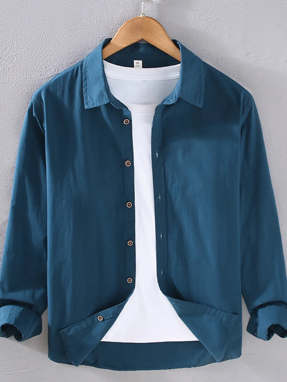 Men's Plus Size Long Sleeve Button-Up Shirt, image 7