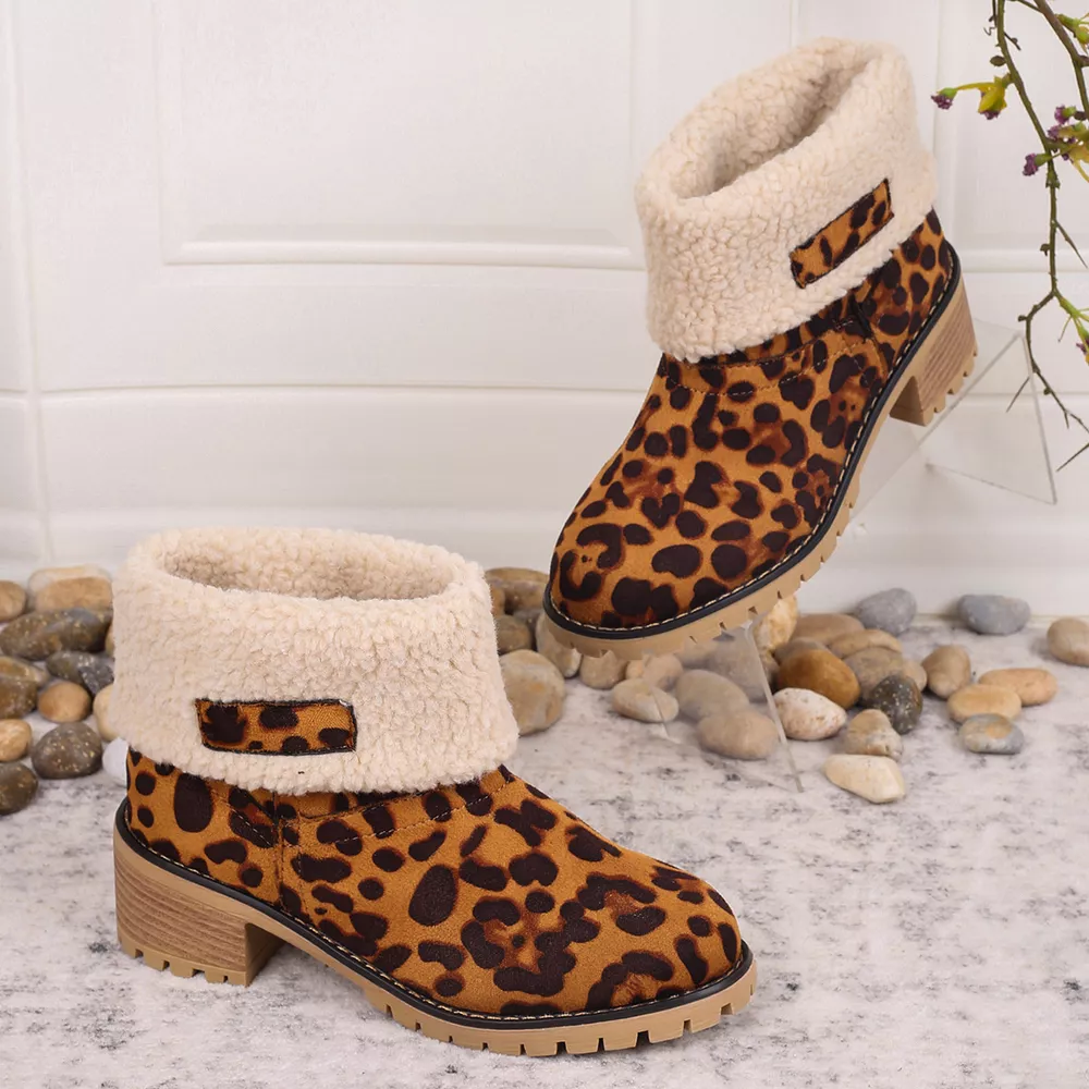 Leopard Print Plush Lined Boots, image 14
