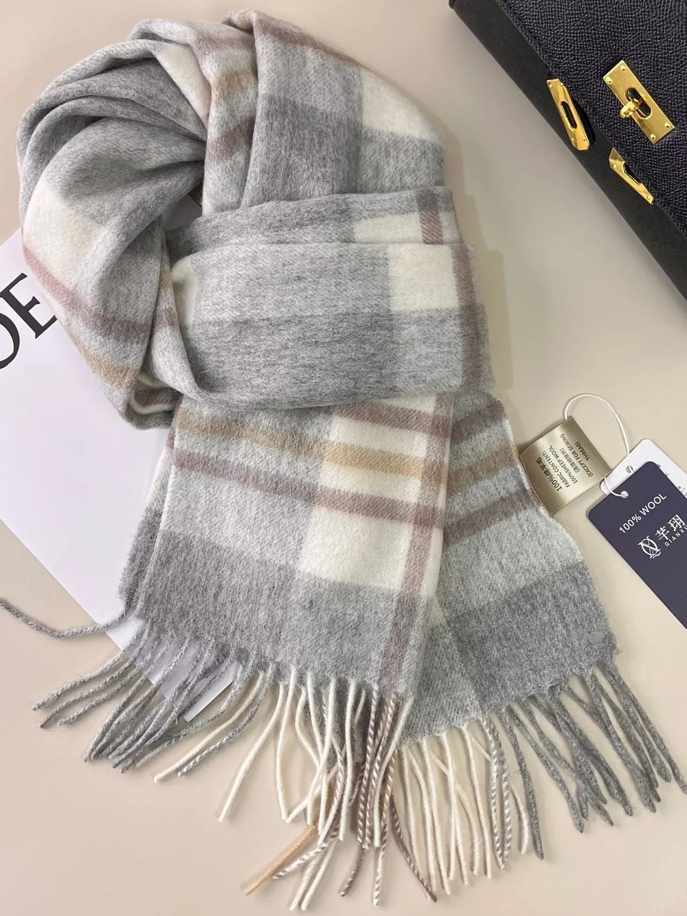 Plaid Fringe Scarf, image 2