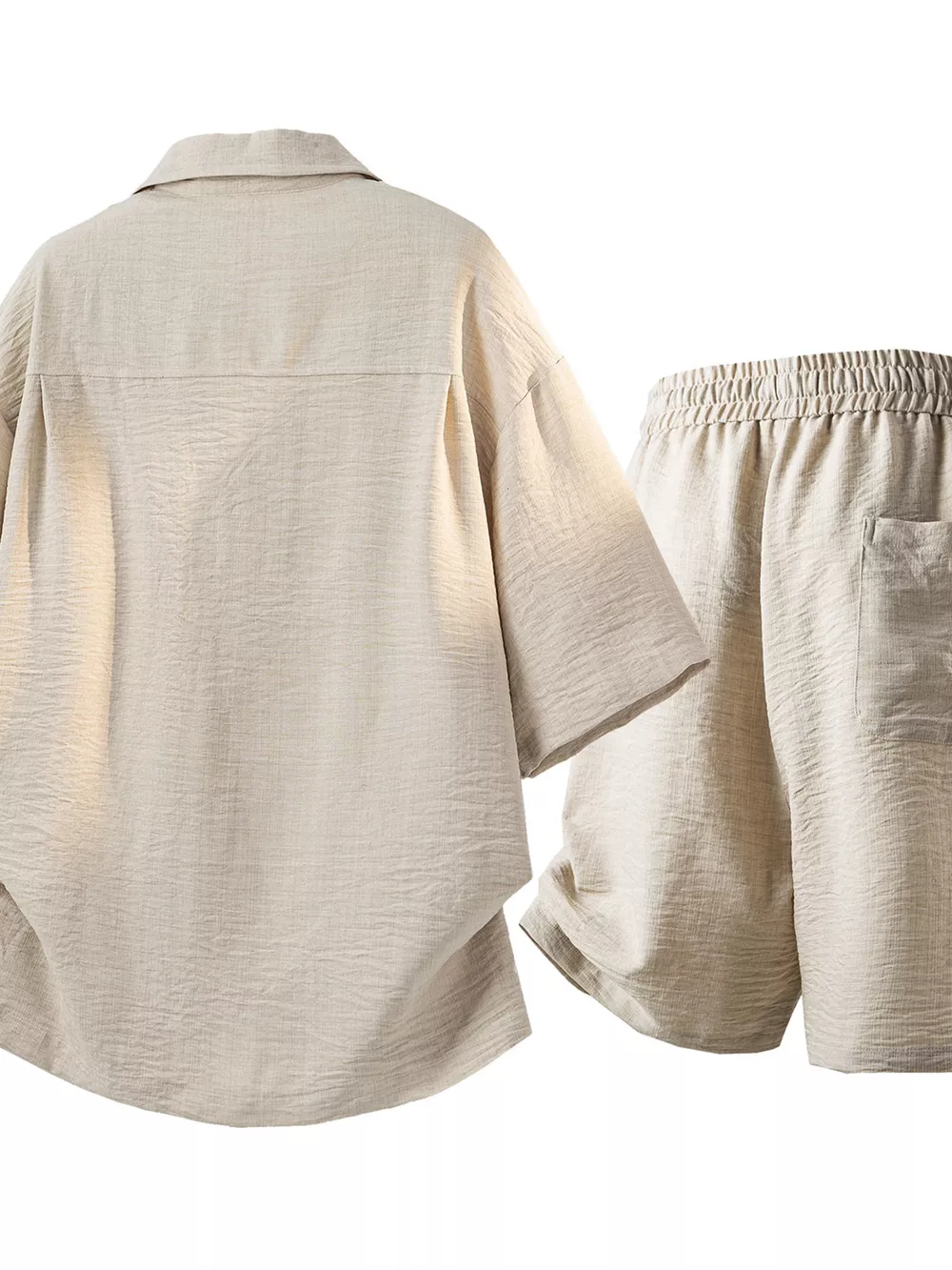 Men's Full Size Button Up Short Sleeve Shirt and Shorts Plus Size, image 2