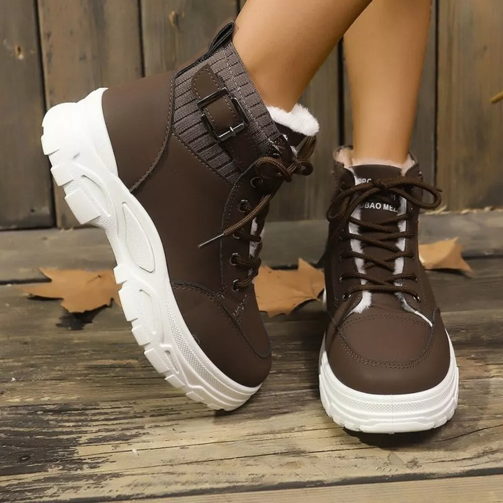 Plush Lining Lace Up Boots, image 14