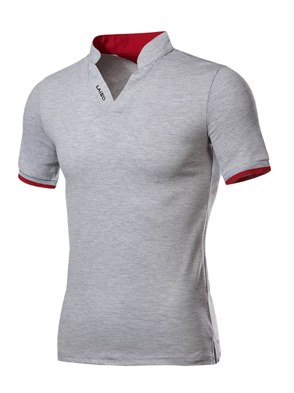 Men's Plus Size Notched Short Sleeve Top, image 2