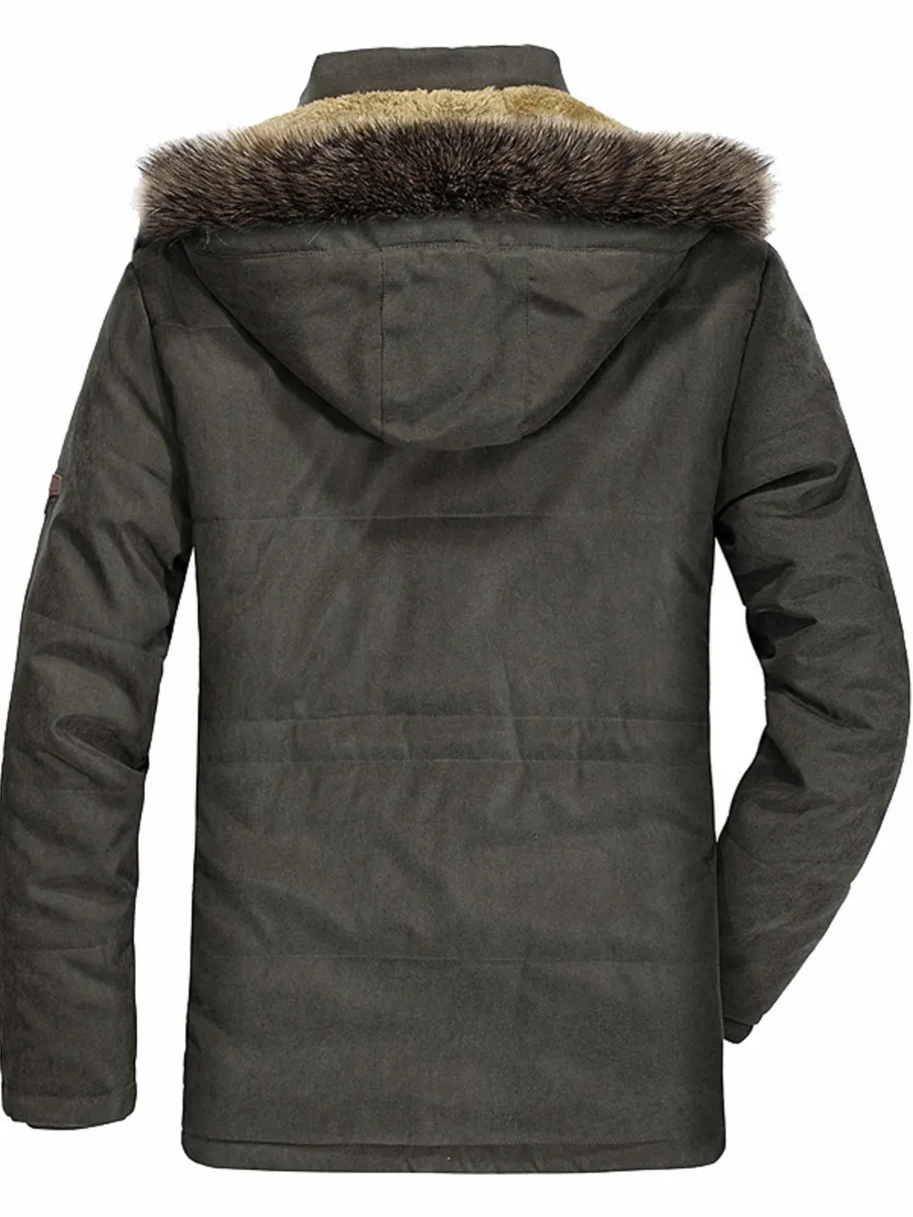 Men's Plus Size Warm Fur Hooded Winter Coat, image 3