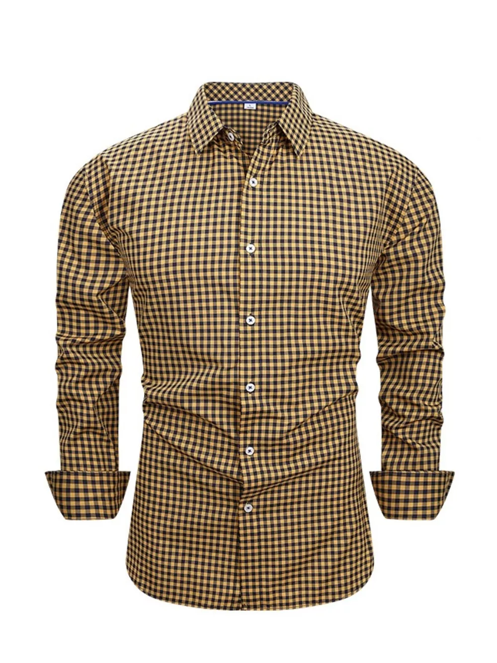 Men's Full Size Classic Fit Long Sleeve Gingham Shirt Plus Size, image 6