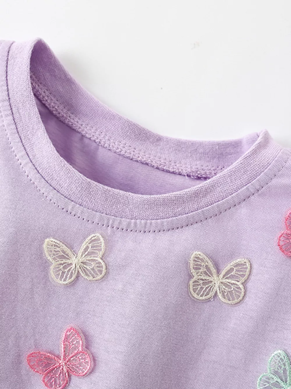 Children's Butterfly Applique Crew Neck T-Shirt, image 4