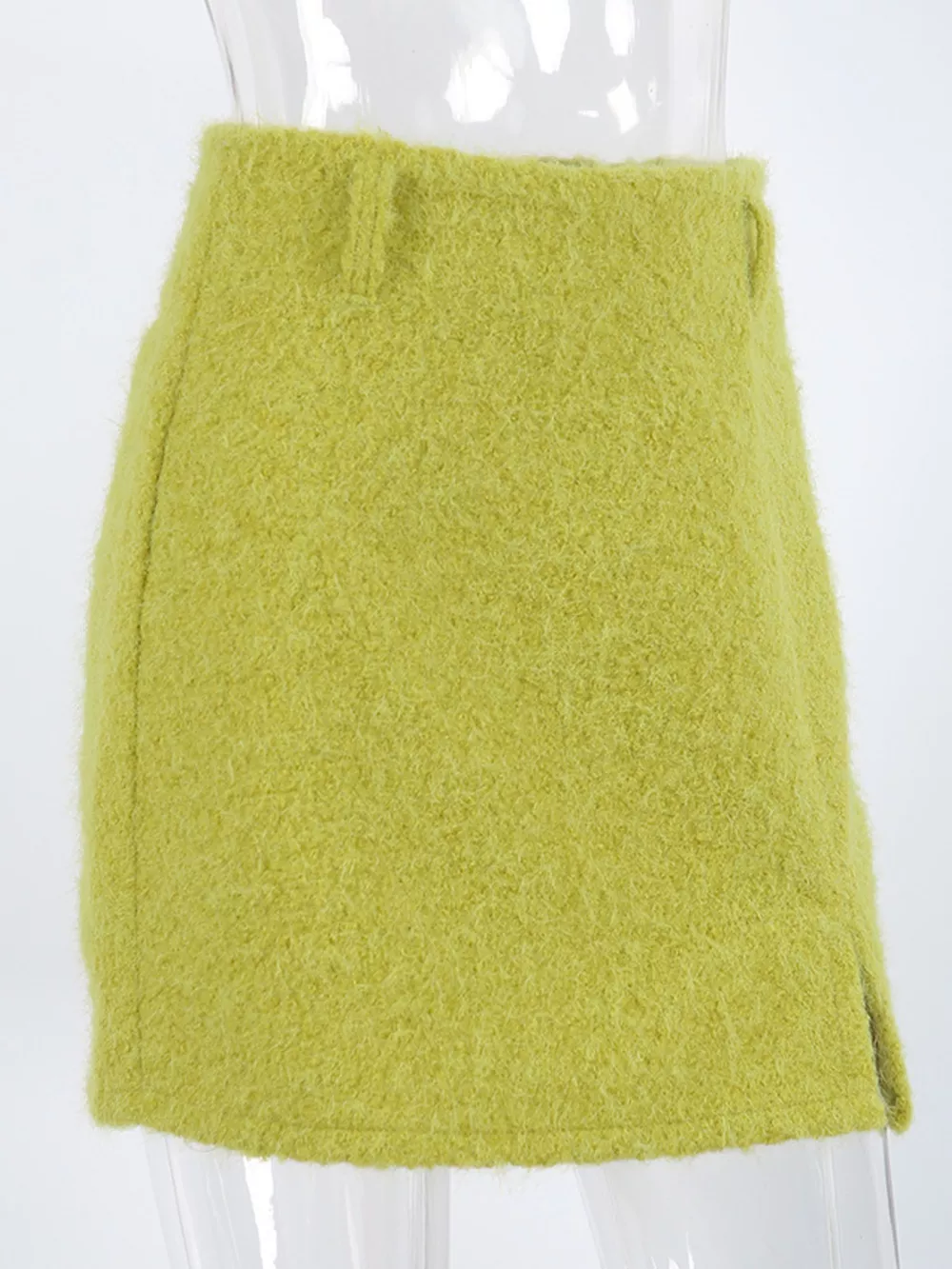Textured Mini Skirt with Front Slit, image 10