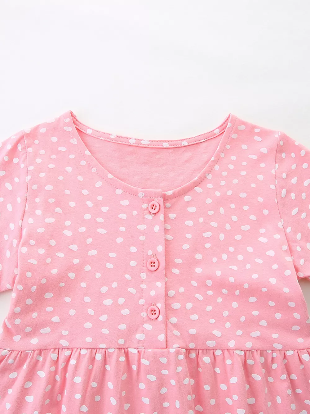 Children's Dinosaur Polka Dot Short Sleeve Dress, image 3