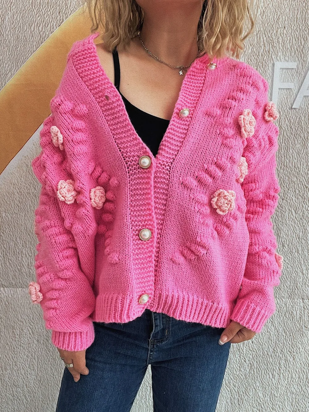 Flower Button Up Long Sleeve Cardigan, image 20