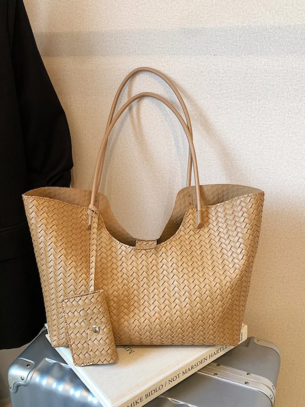 Woven Texture Large Capacity Tote Bag, image 20