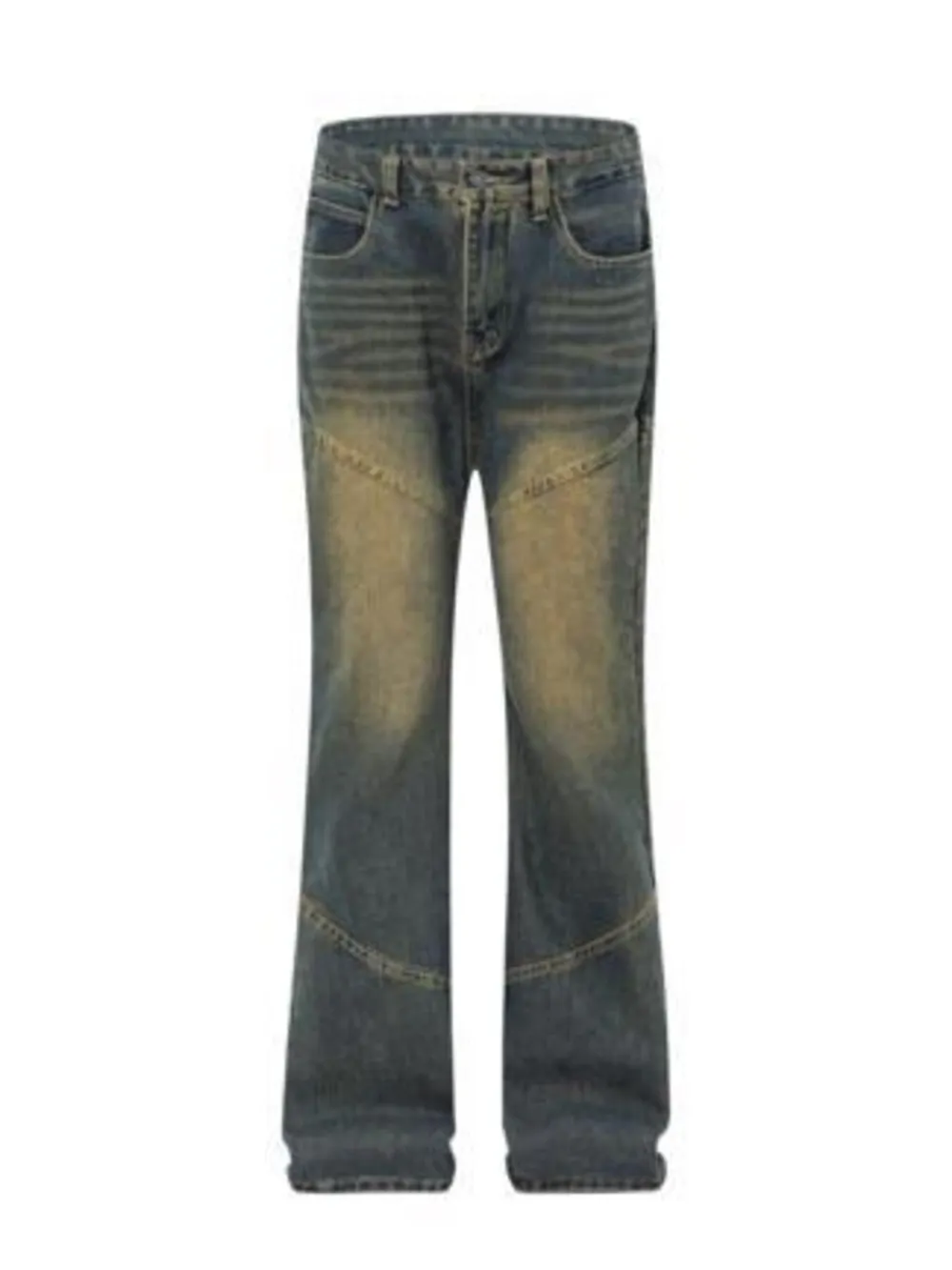 Men's Full Size Vintage Wash Bootcut Denim Jeans Plus Size, image 4