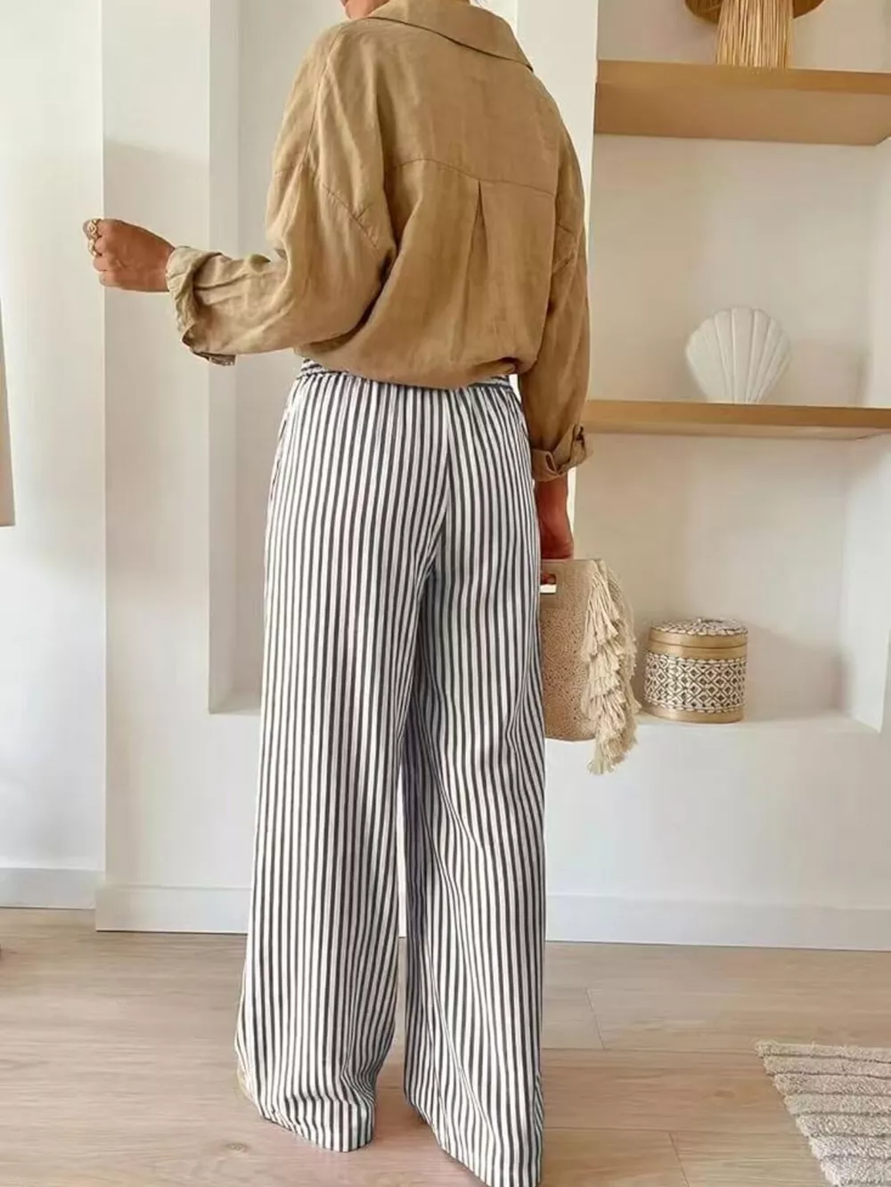 Striped Wide-Leg Pants, image 6