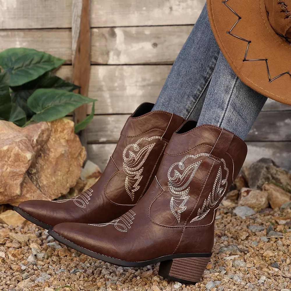 Western Cowboy Boots with Embroidered Design, image 9