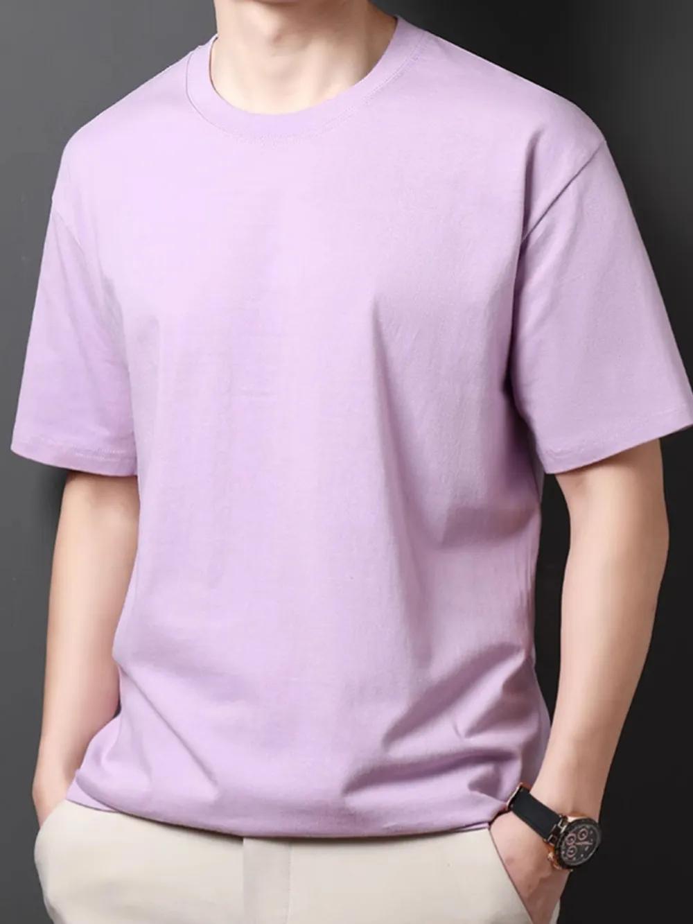 Men's Full Size Round Neck Half Sleeve T-Shirt Plus Size, image 5