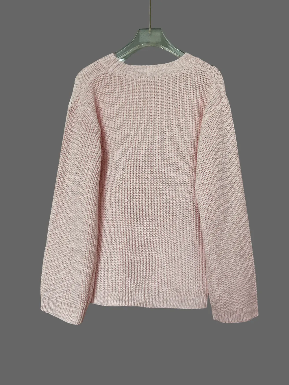Flower Round Neck Long Sleeve Sweater, image 4