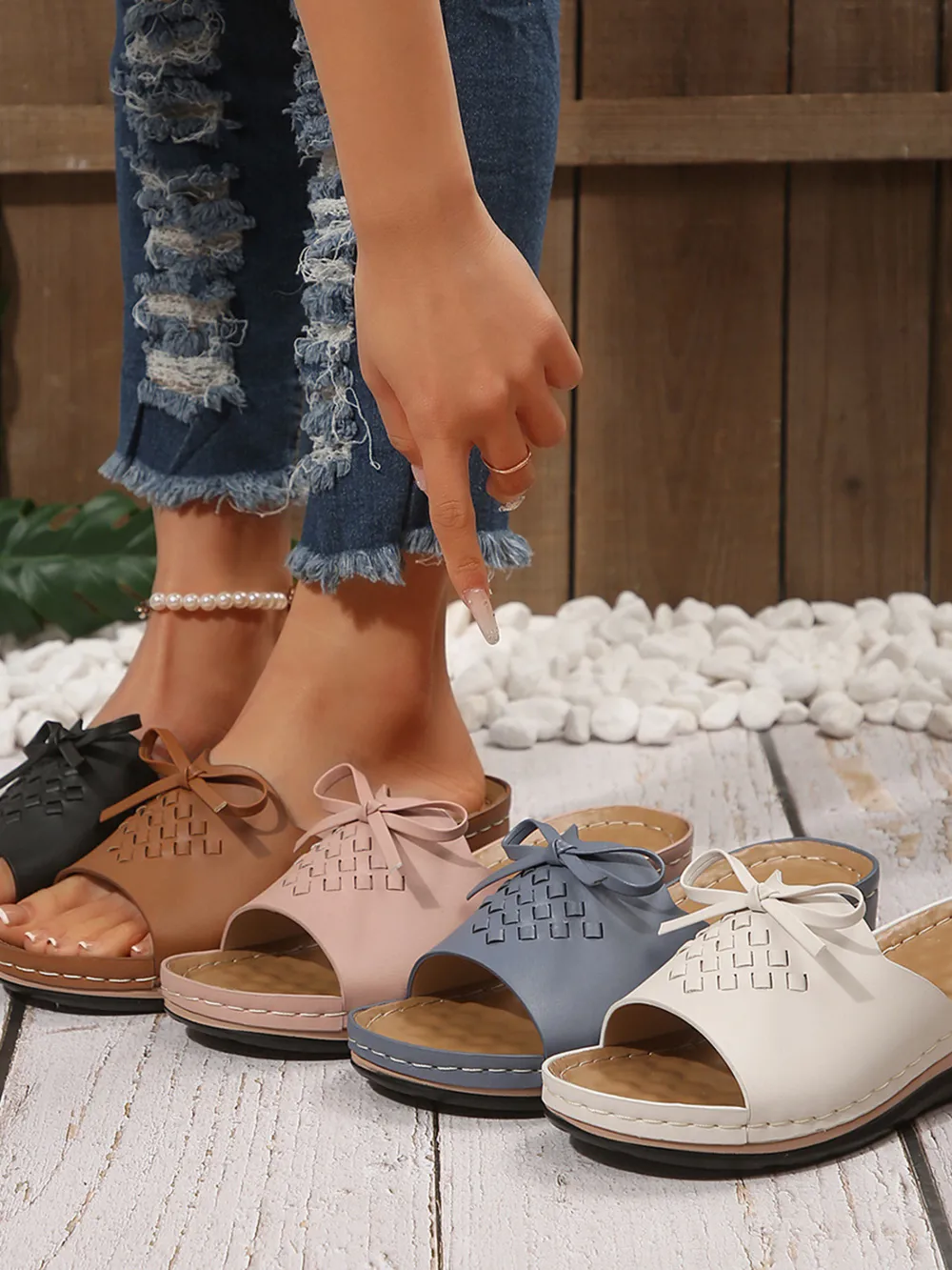 Bow Open Toe Sandals, image 2