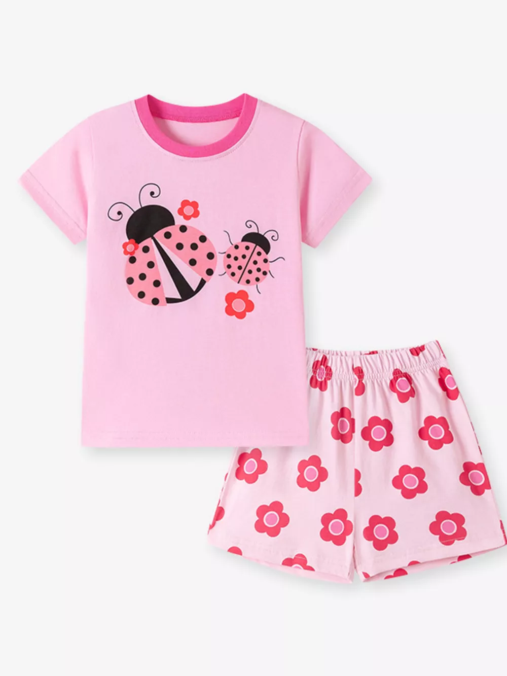 Children's Ladybug Graphic Short Sleeve Top and Shorts Set, image 2