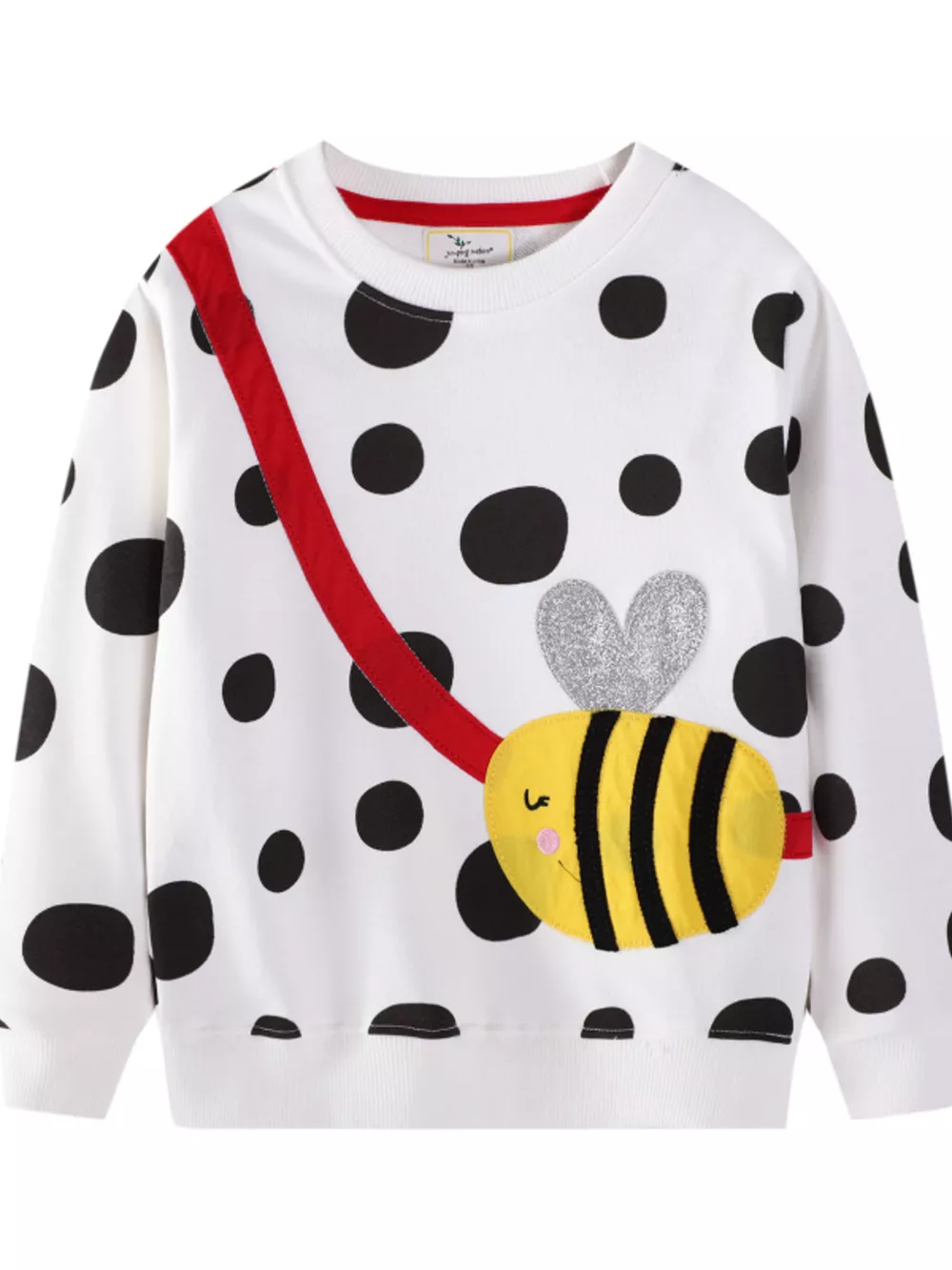 Children's Bee Applique Polka Dot Sweatshirt