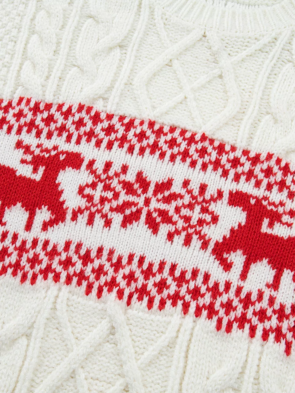 Reindeer Pattern Cable Knit Christmas Fashion Sweater, image 8
