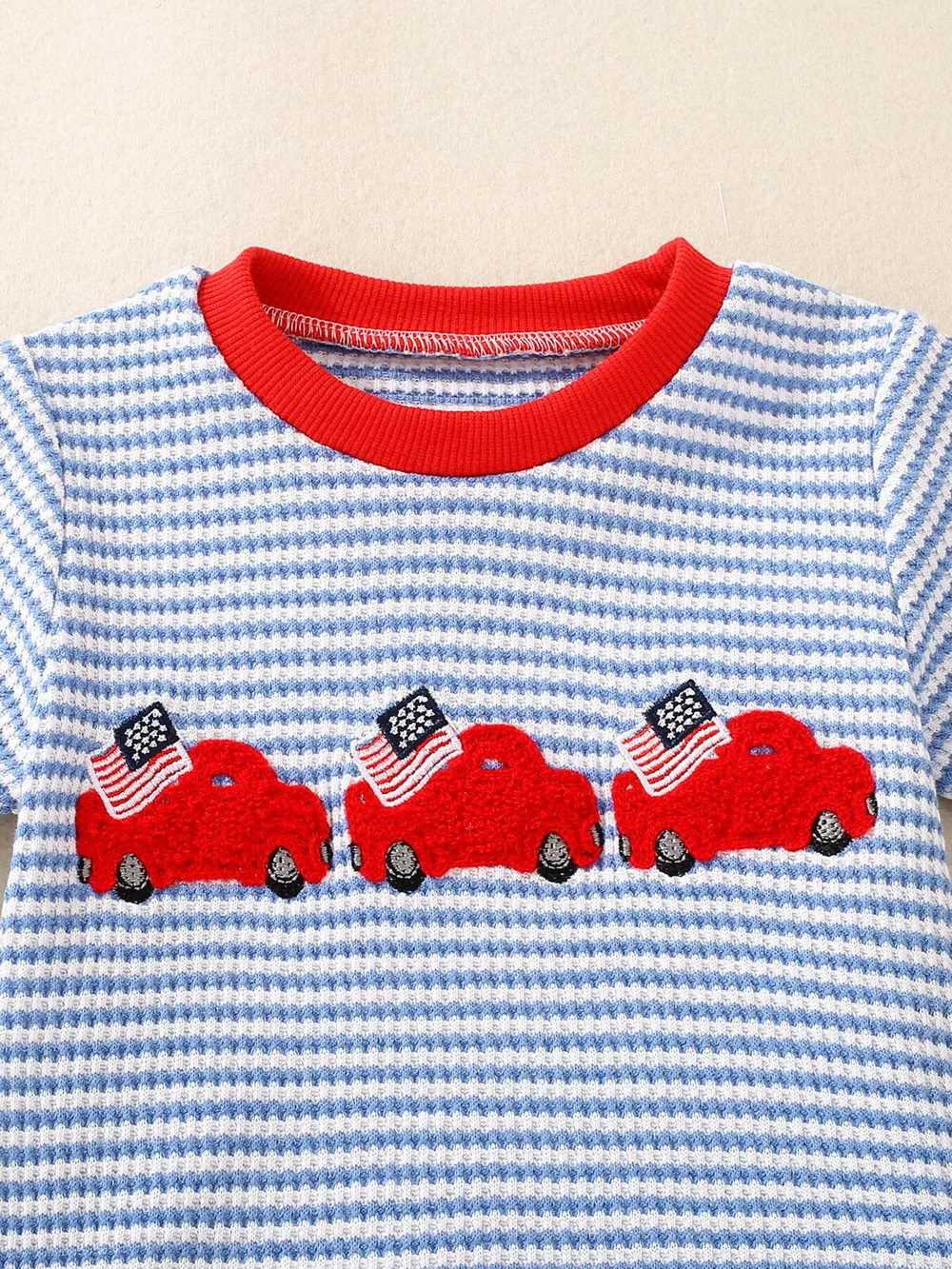 Children's Ice Cream Striped Tee and Shorts Set, image 4