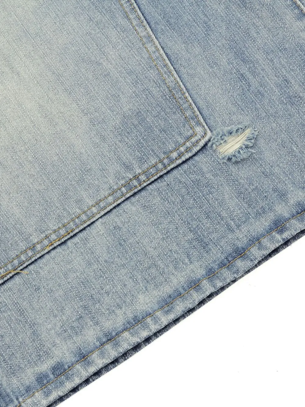 Men's Washed Wide Leg Cropped Jeans, image 9