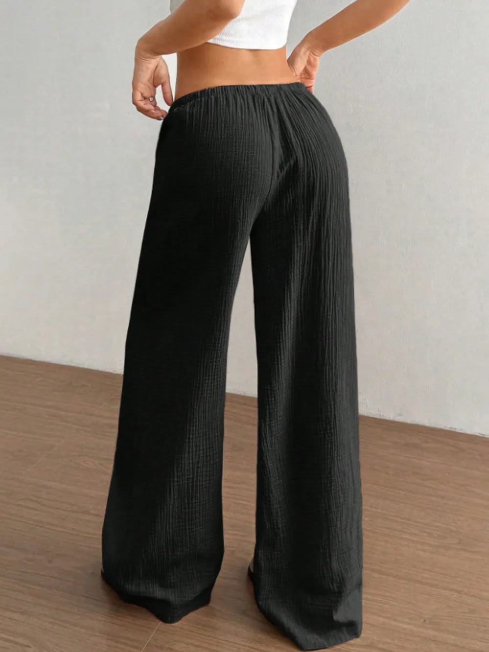 Wide Leg Drawstring Casual Pants, image 20