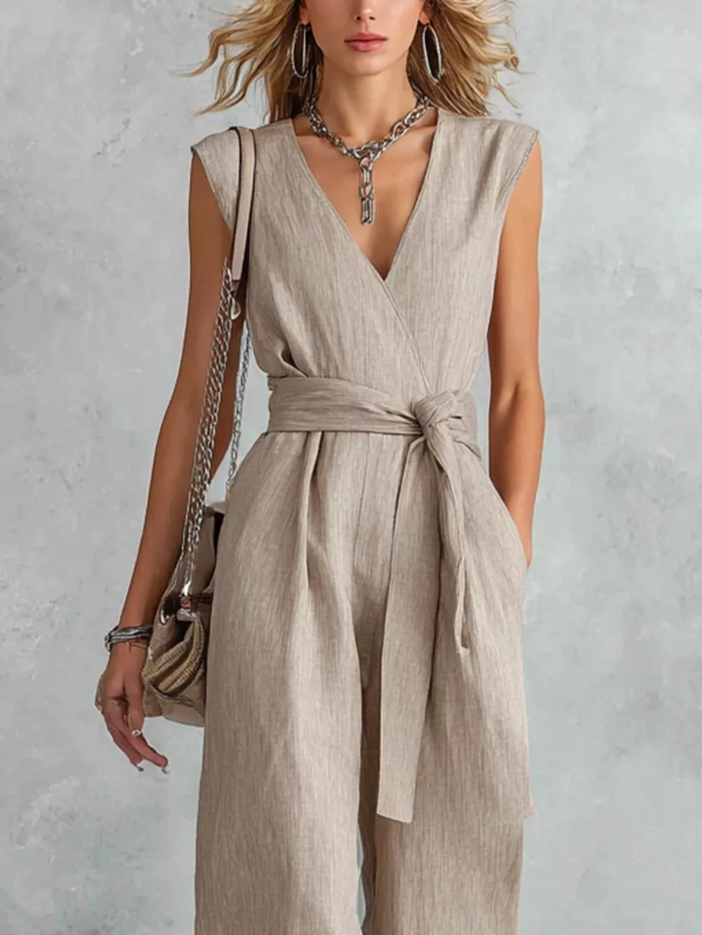 Sleeveless Wide Leg Jumpsuit, image 2