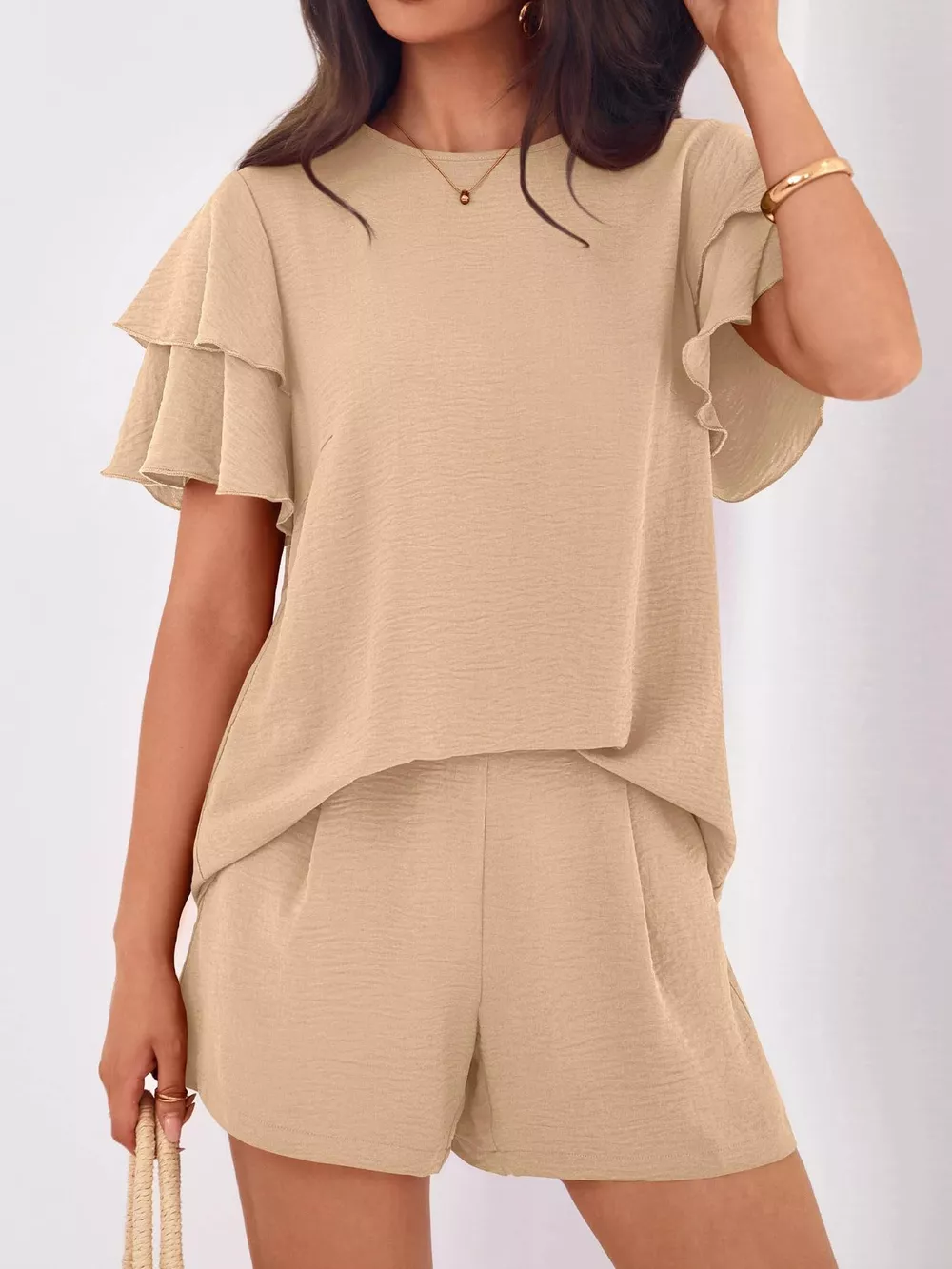 Ruffle Sleeve Top and Shorts Two-Piece Set, image 27