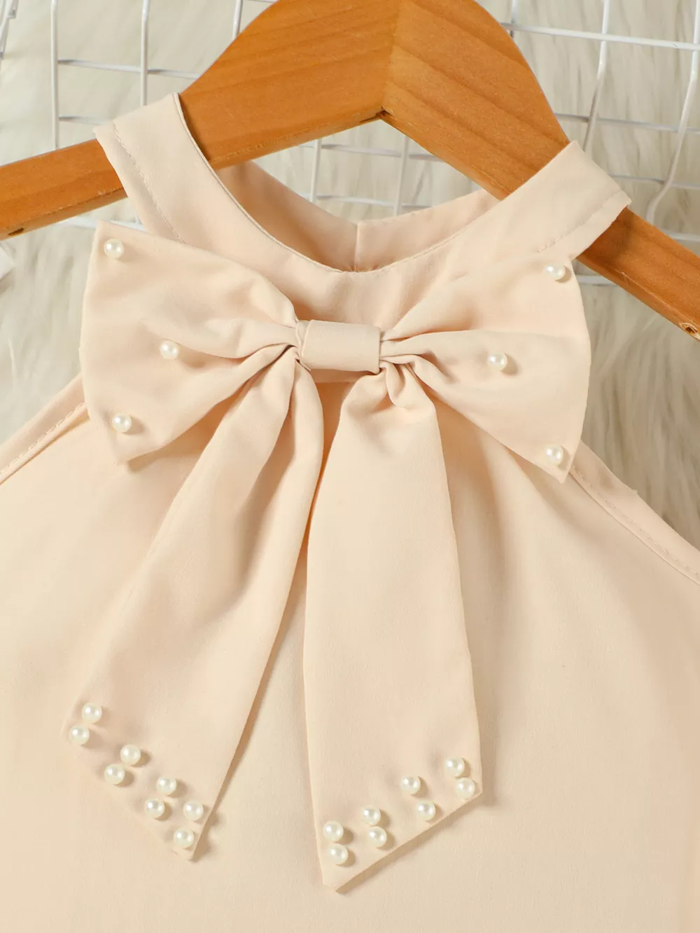 Children's Pearl Bowknot Top and Skirt Set, image 7