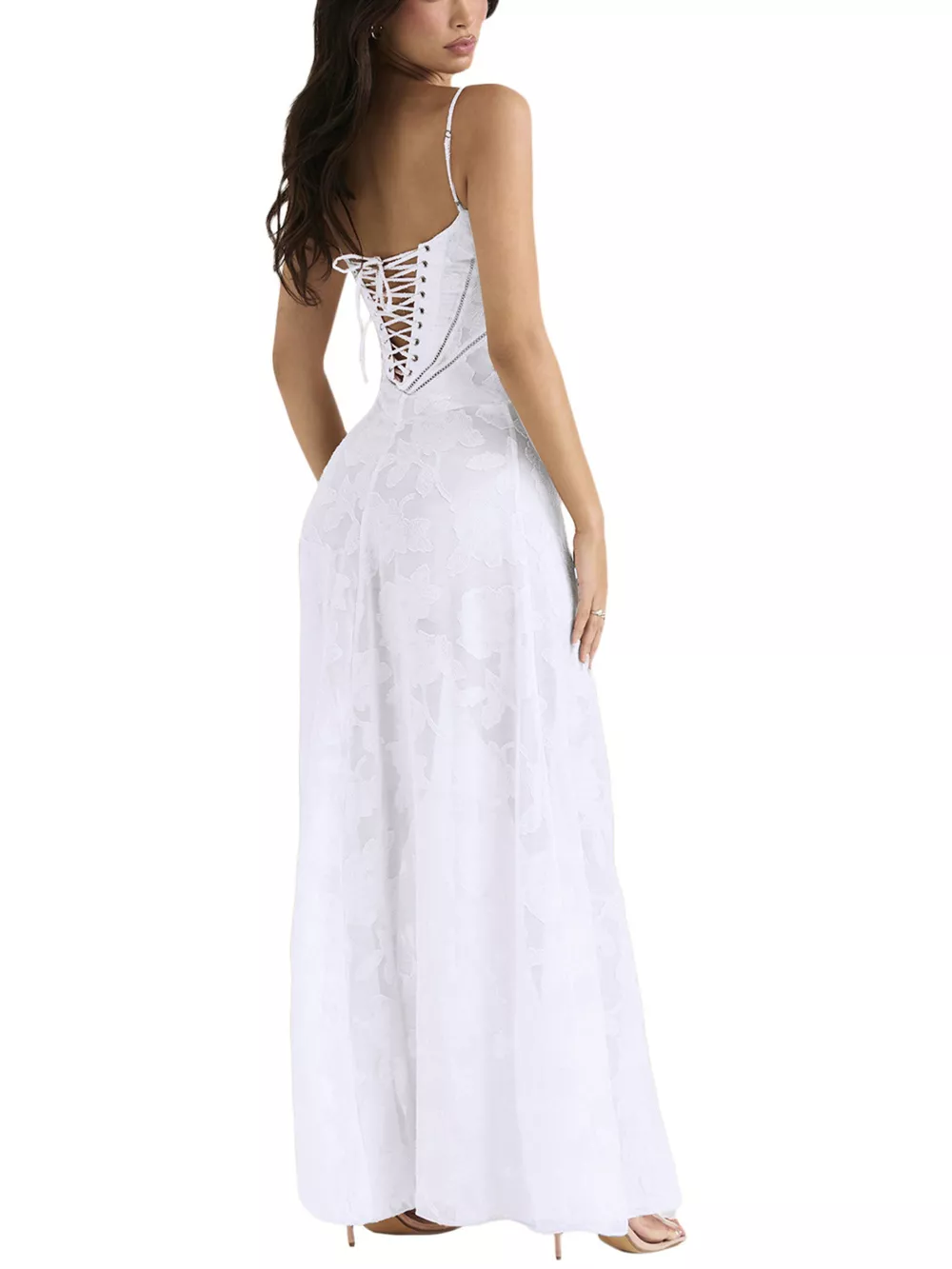 Lace Spaghetti Strap Maxi Dress, image 15