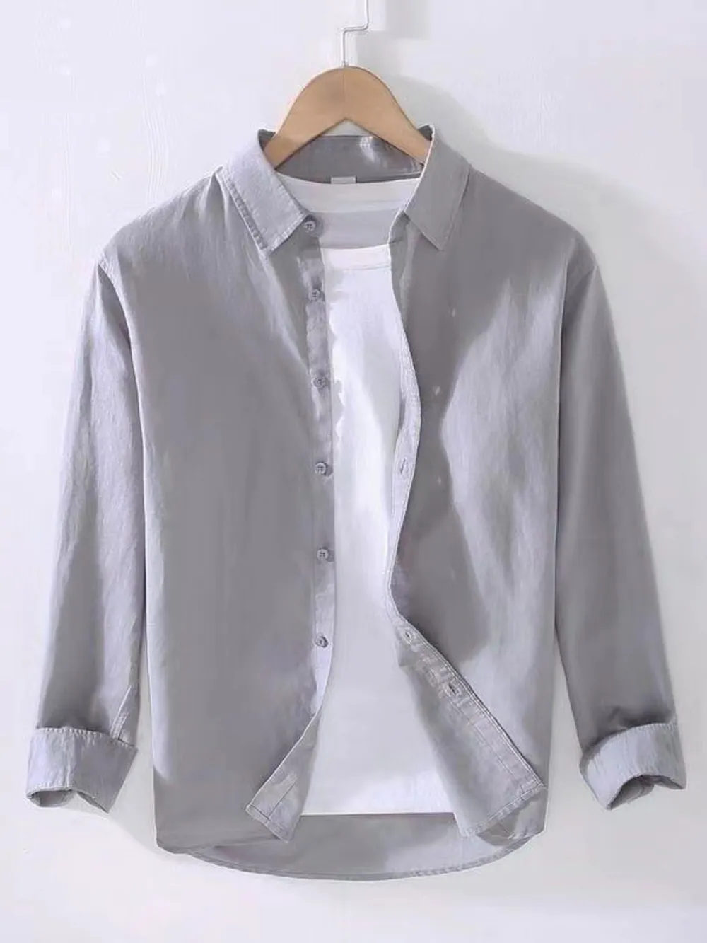 Men's Full Size Button Up Long Sleeve Shirt Plus Size, image 4