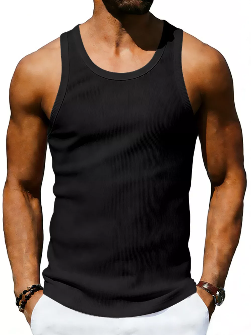 Men's Full Size Round Neck Tank Plus Size, image 9