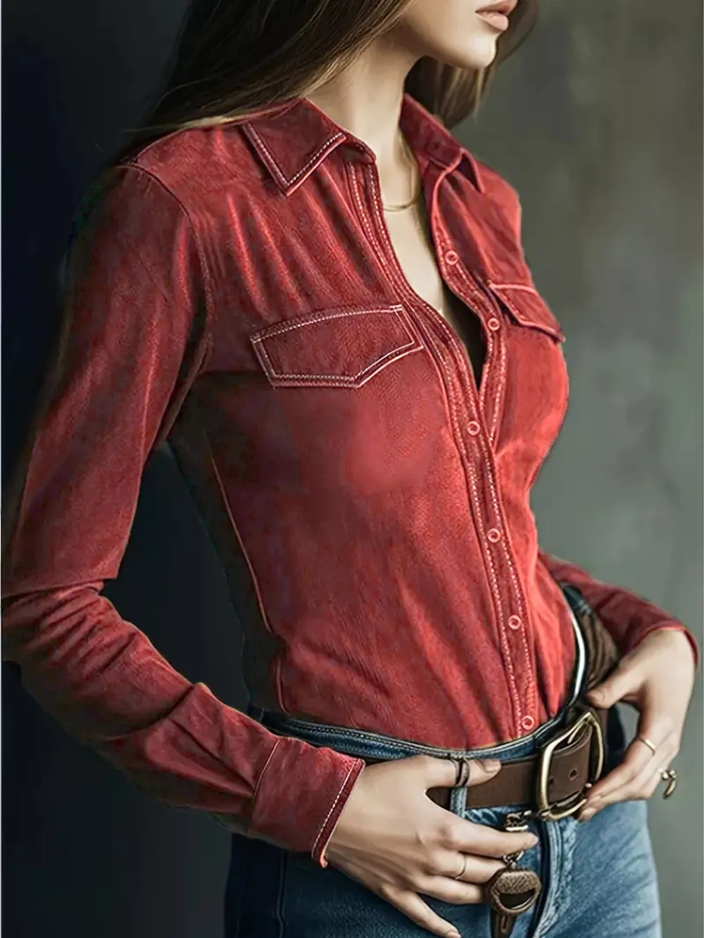 Classic Slim-Fit Long Sleeve Shirt, image 10