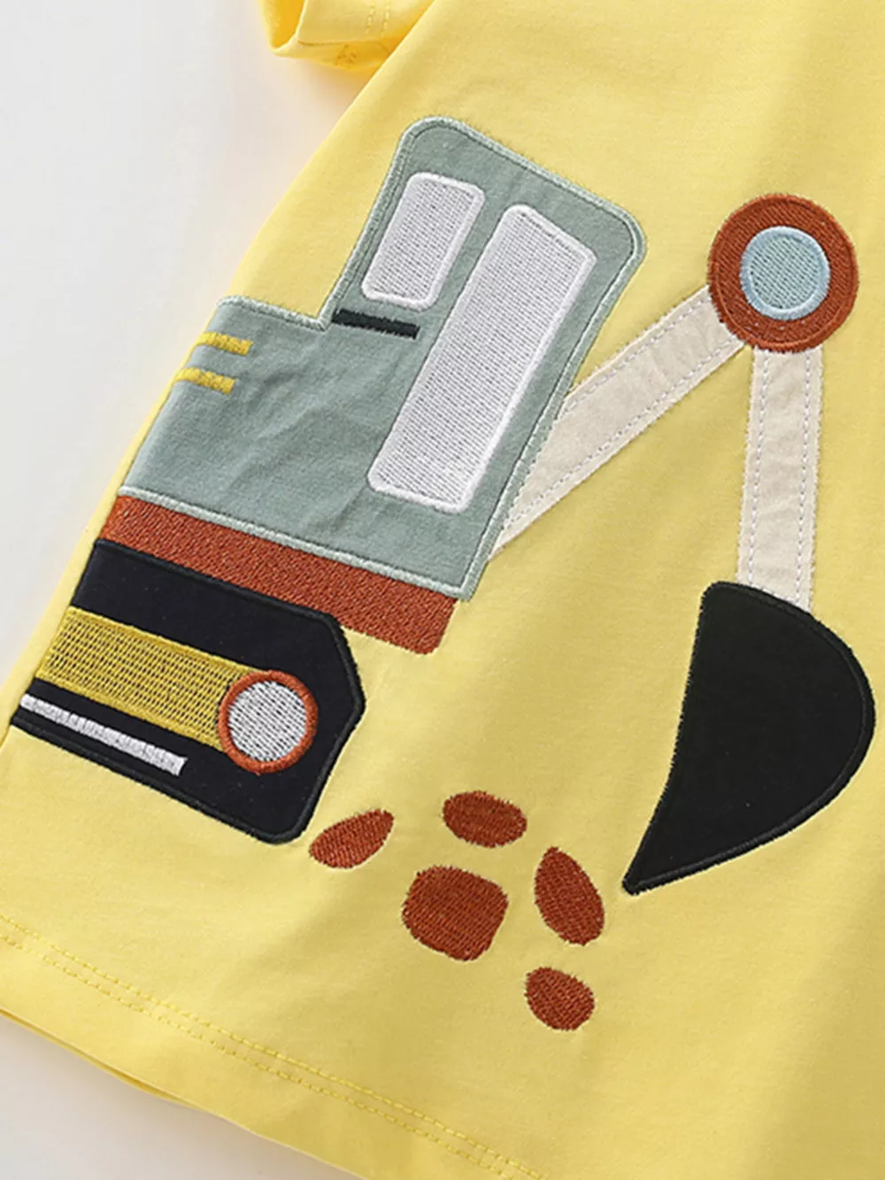 Children's Excavator & Truck Embroidered Two-Piece Set, image 4