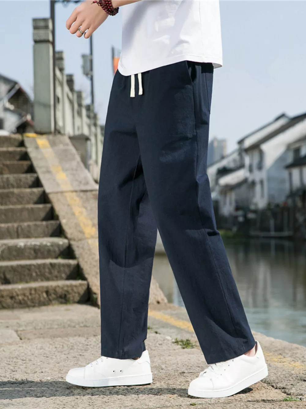 Men's Plus Size Loose Fit Drawstring Casual Pants, image 11