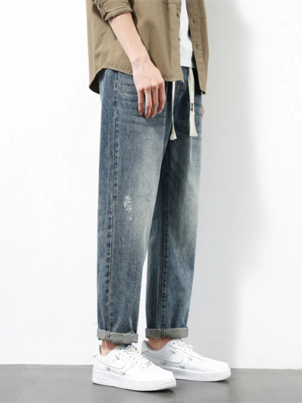 Men's Plus Size Wide Leg Jeans, image 2