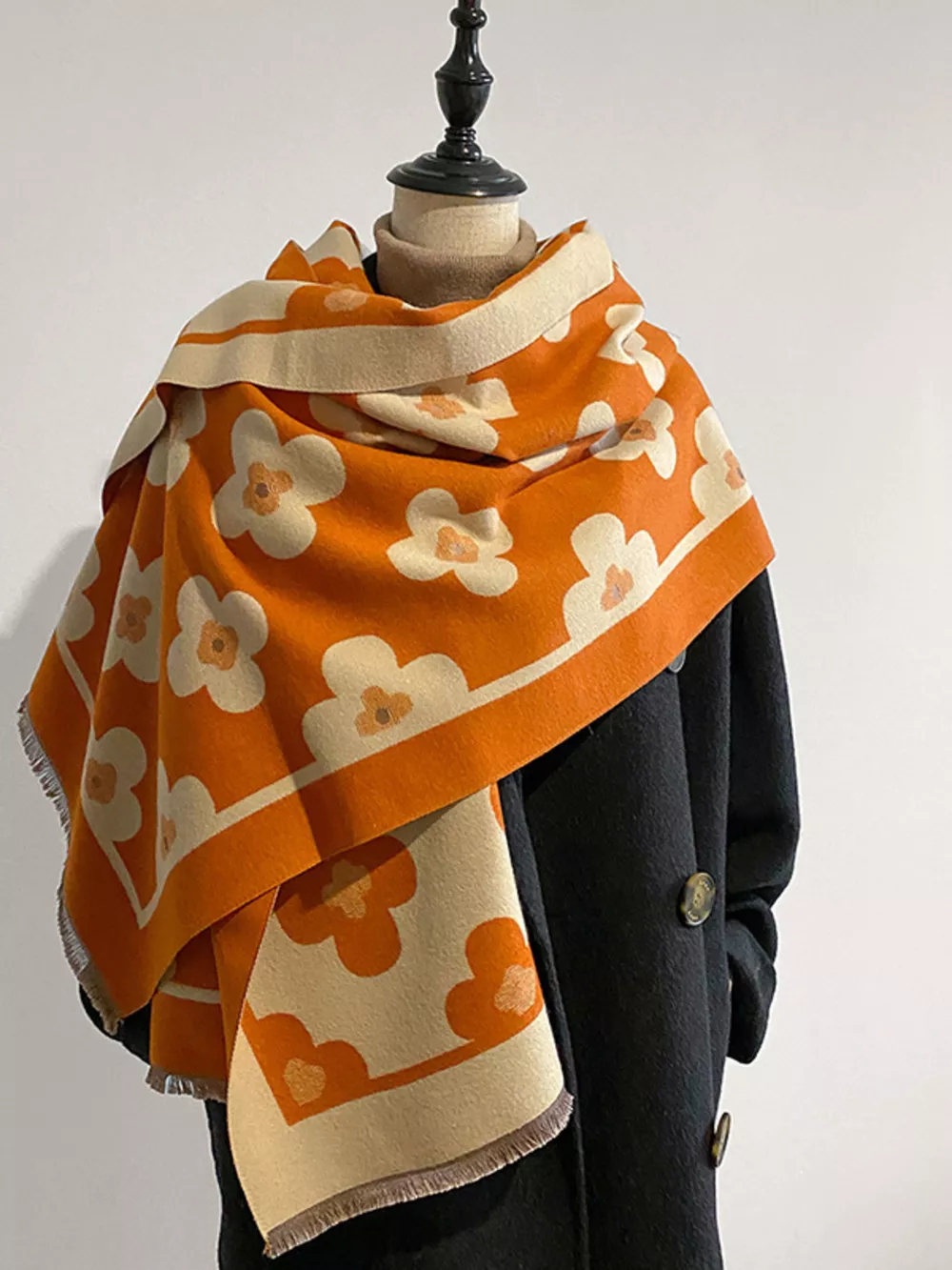 Floral Print Raw Hen Scarf, image 13