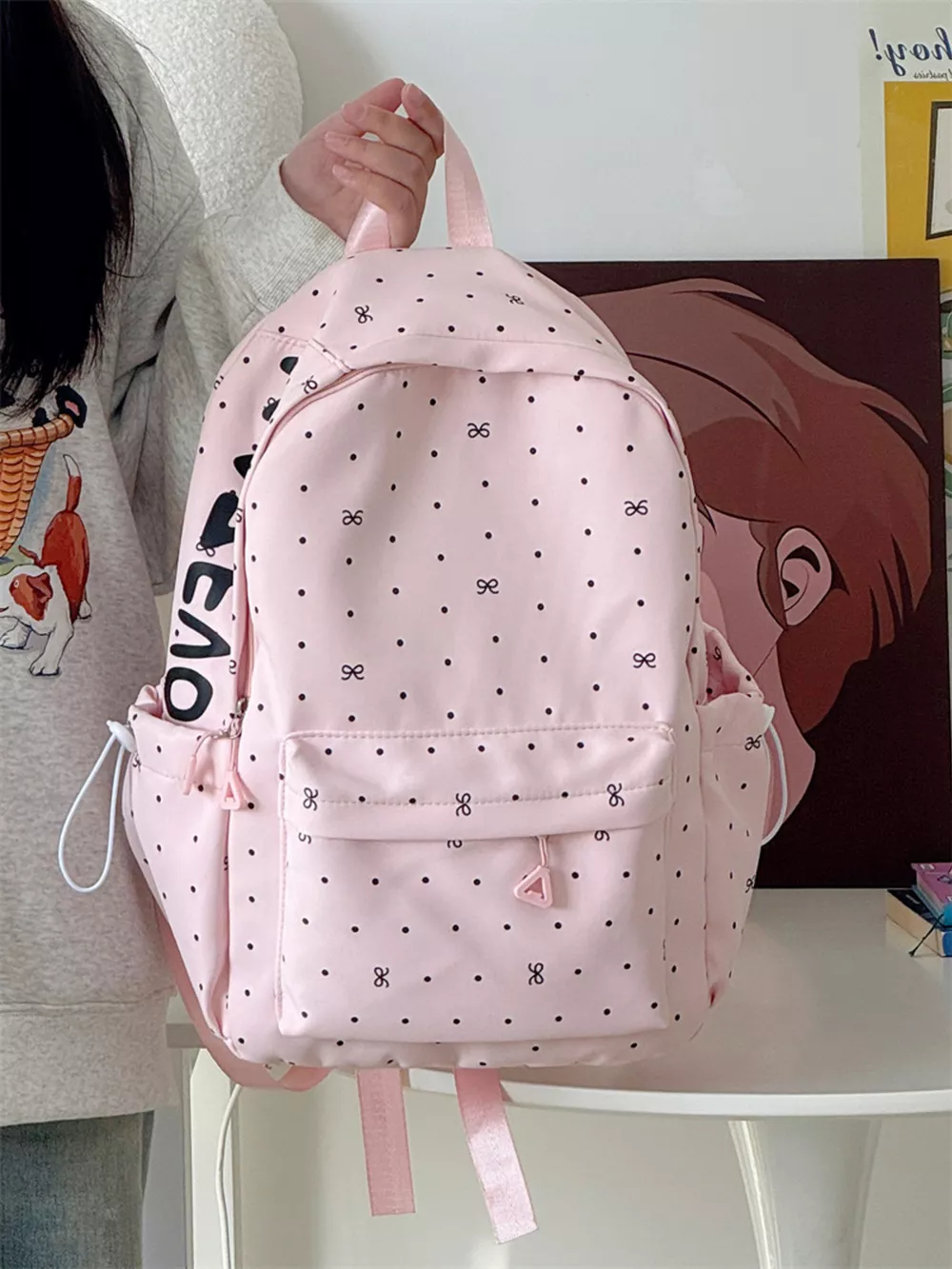 Polka Dot Bowknot Backpack Bag, image 6