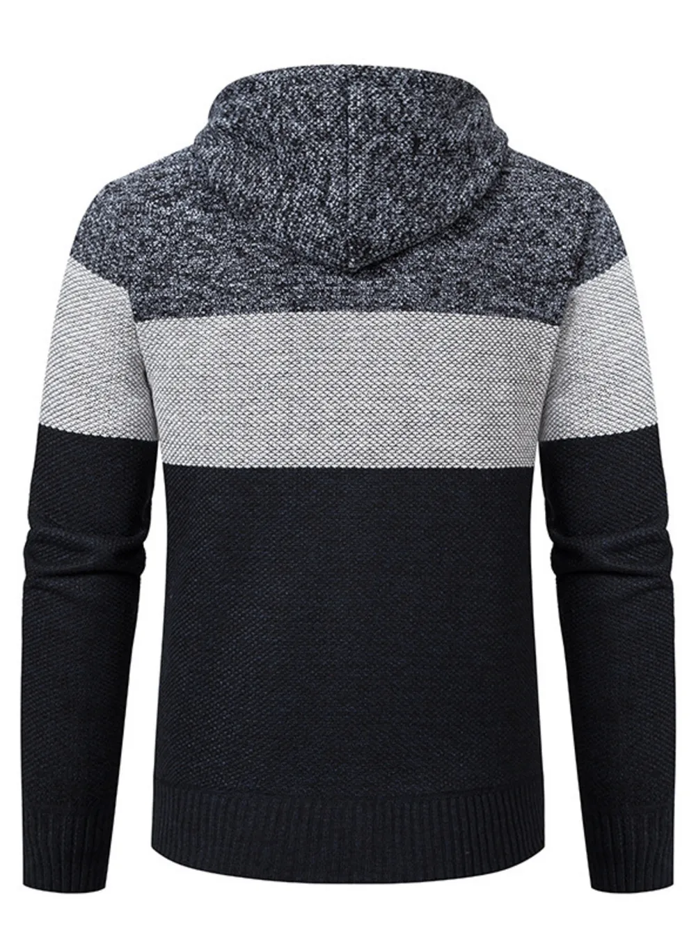 Men's Plus Size Color Block Hooded Zip-Up Cardigan, image 6