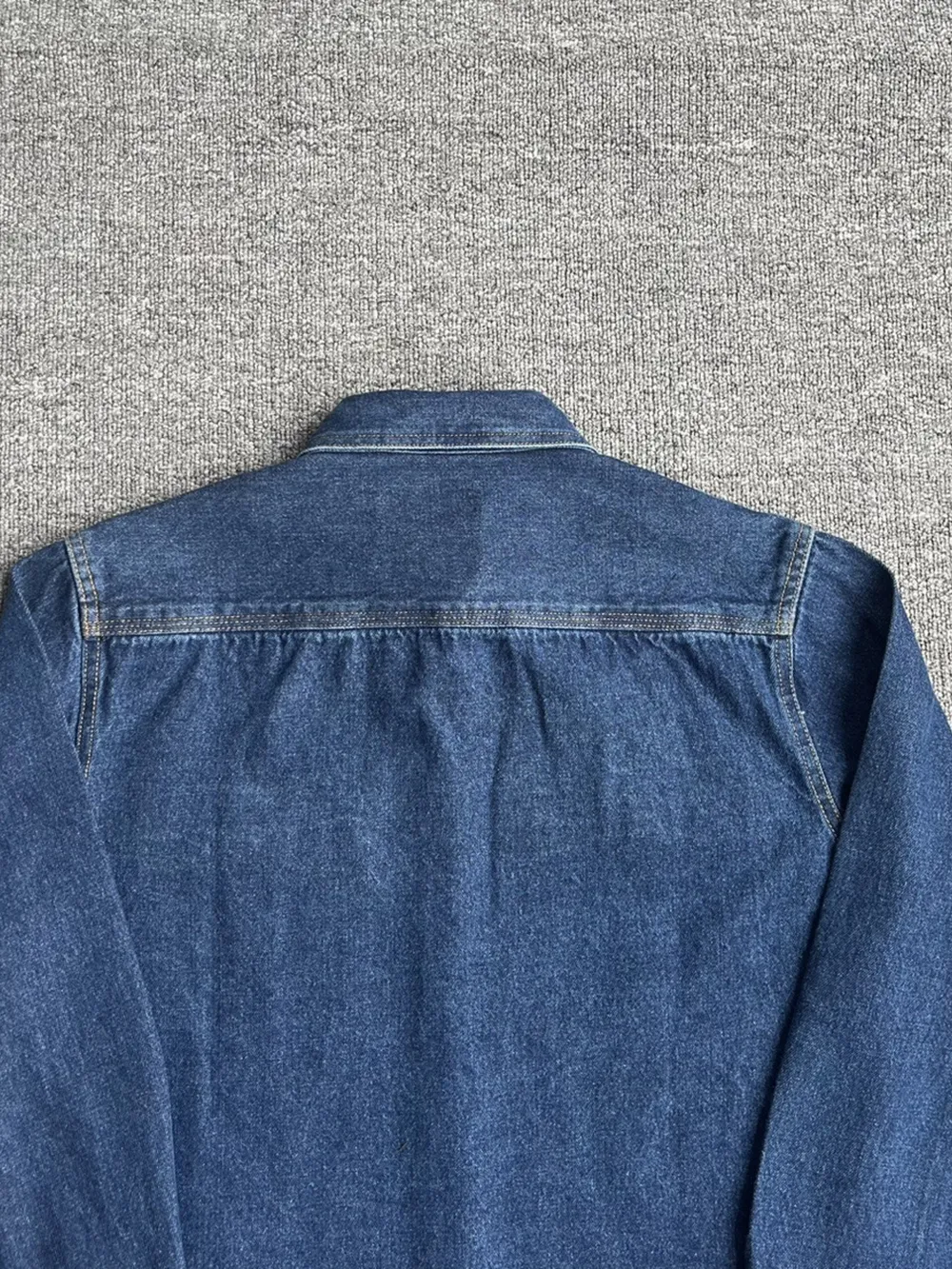 Men's Plus Size Button Up Washed Denim Shirt, image 7